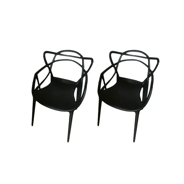 Set of 2 Masters chairs in plastic (black), Kartell image