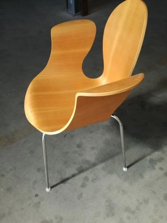Crop chair by Ross Lovegrove in wood and metal 1