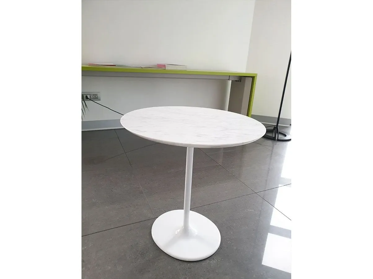Dizzie oval coffee table with marble top (white) 1