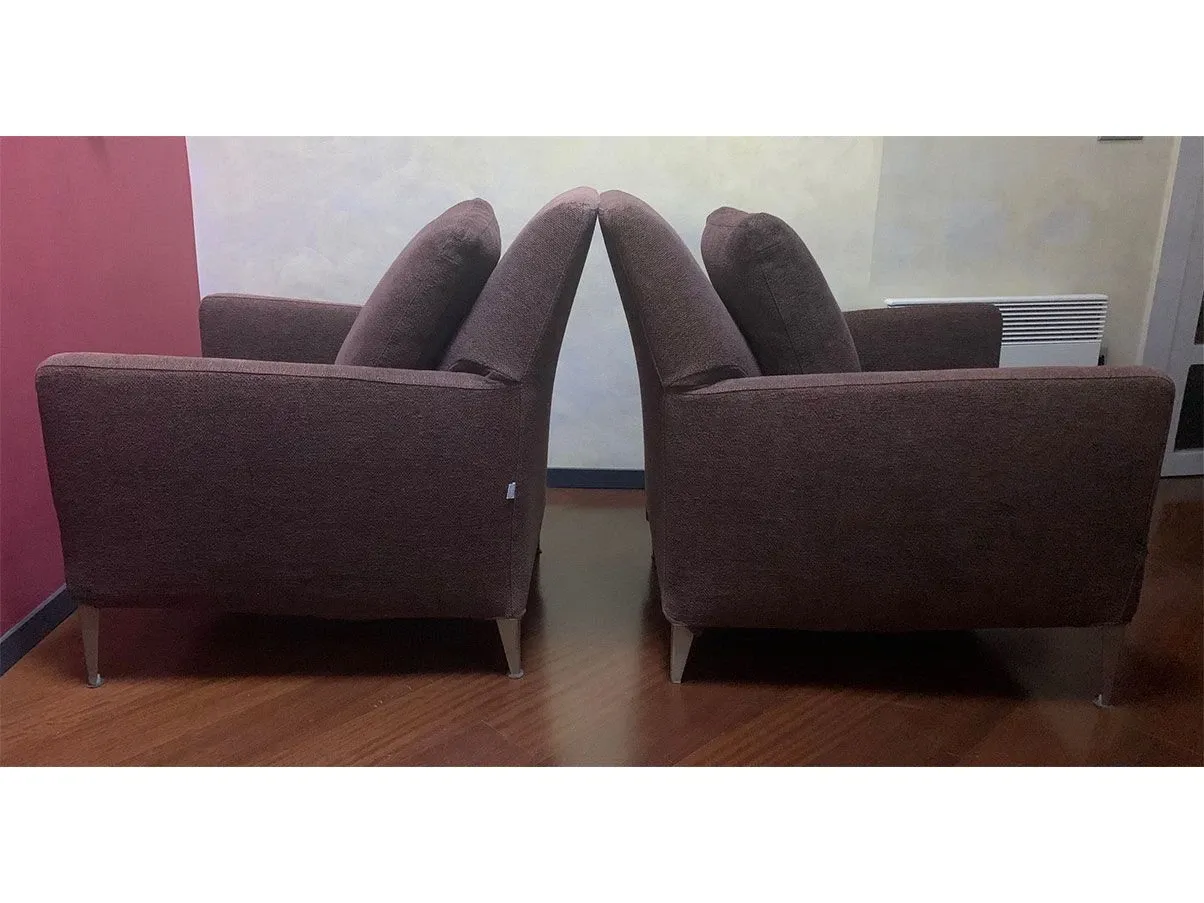 Set 2 poltrone Dandy in tessuto (marrone), B&B Italia 