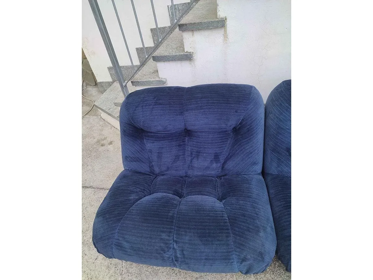 Divano modulare Nuvolone rivestito in velluto (blu) 