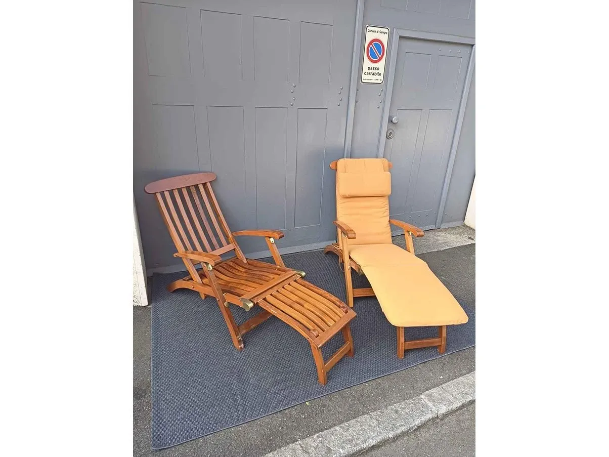 Set aus 2 Teakholz-Liegen Commodore 6