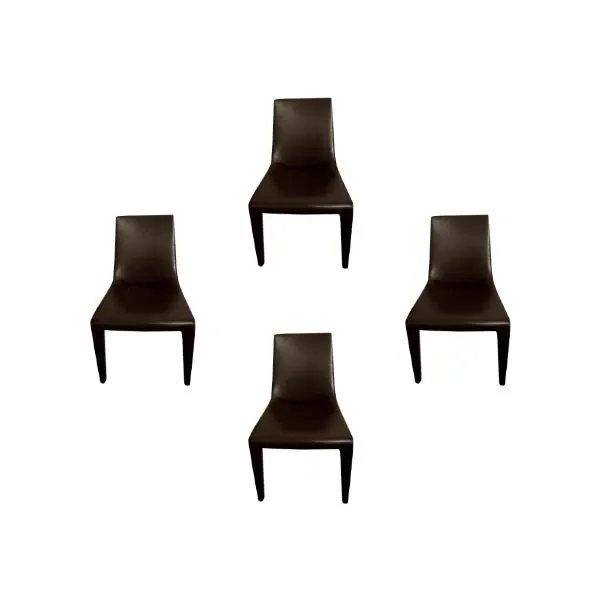 Set 4 sedie Tip Toe in pelle (marrone), Bonaldo image