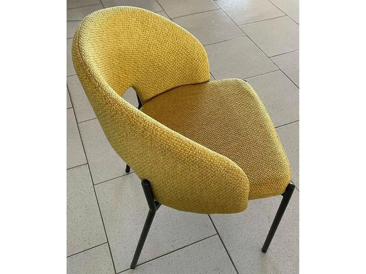 Gepolsterter Stuhl Chanty mit Stoffbezug (gelb) 3