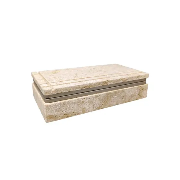 Elegant travertine box by Enzo Mari, Fratelli Mannelli image