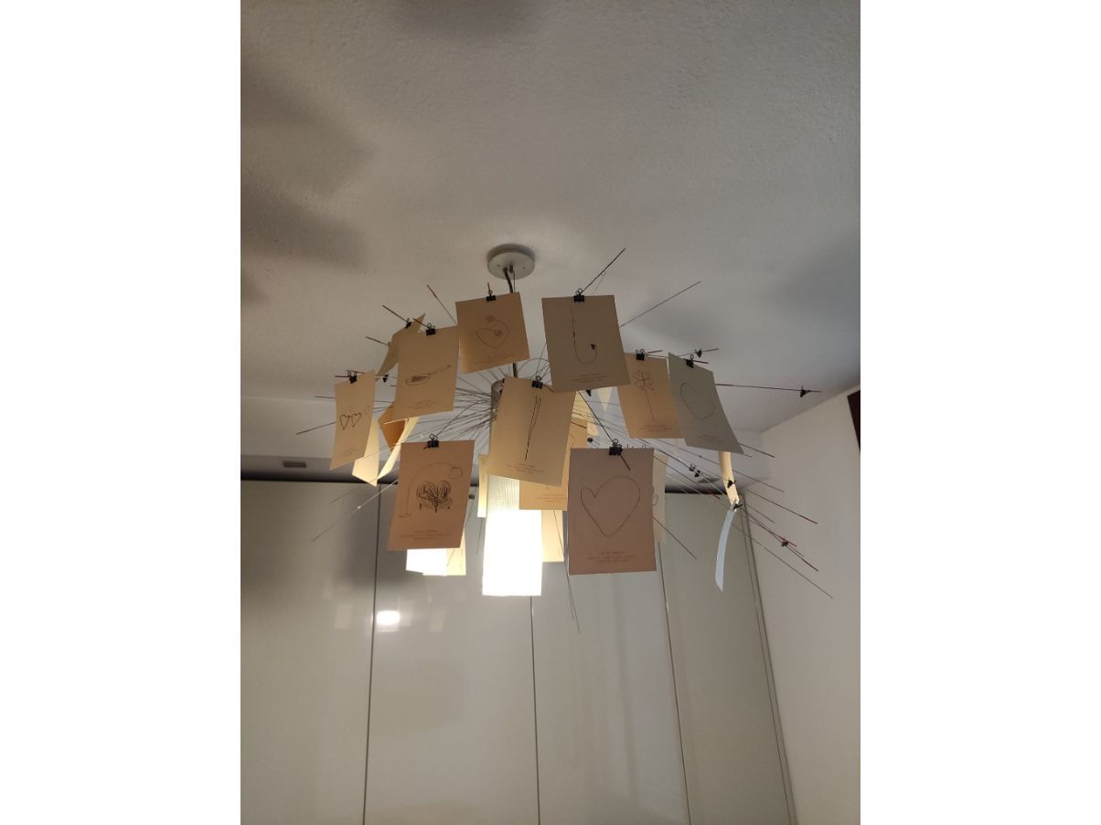 Lampada a sospensione contemporanea Zettel’z, Ingo Maurer Side