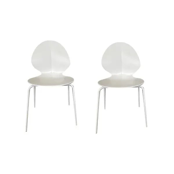 Set 2 sedie Basil a foglia in plastica (bianco), Calligaris image