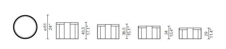 Set 4 783 coffee tables, Cassina 6