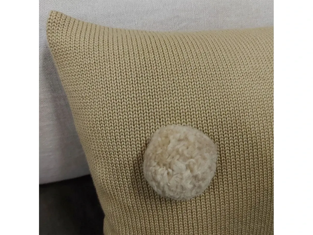 Cuscino Pon Pon Mod. 2 in lana (beige), Ivano Redaelli 2