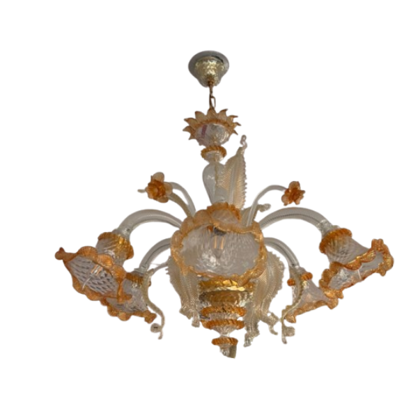 Lampadario in vetro di Murano arancione image