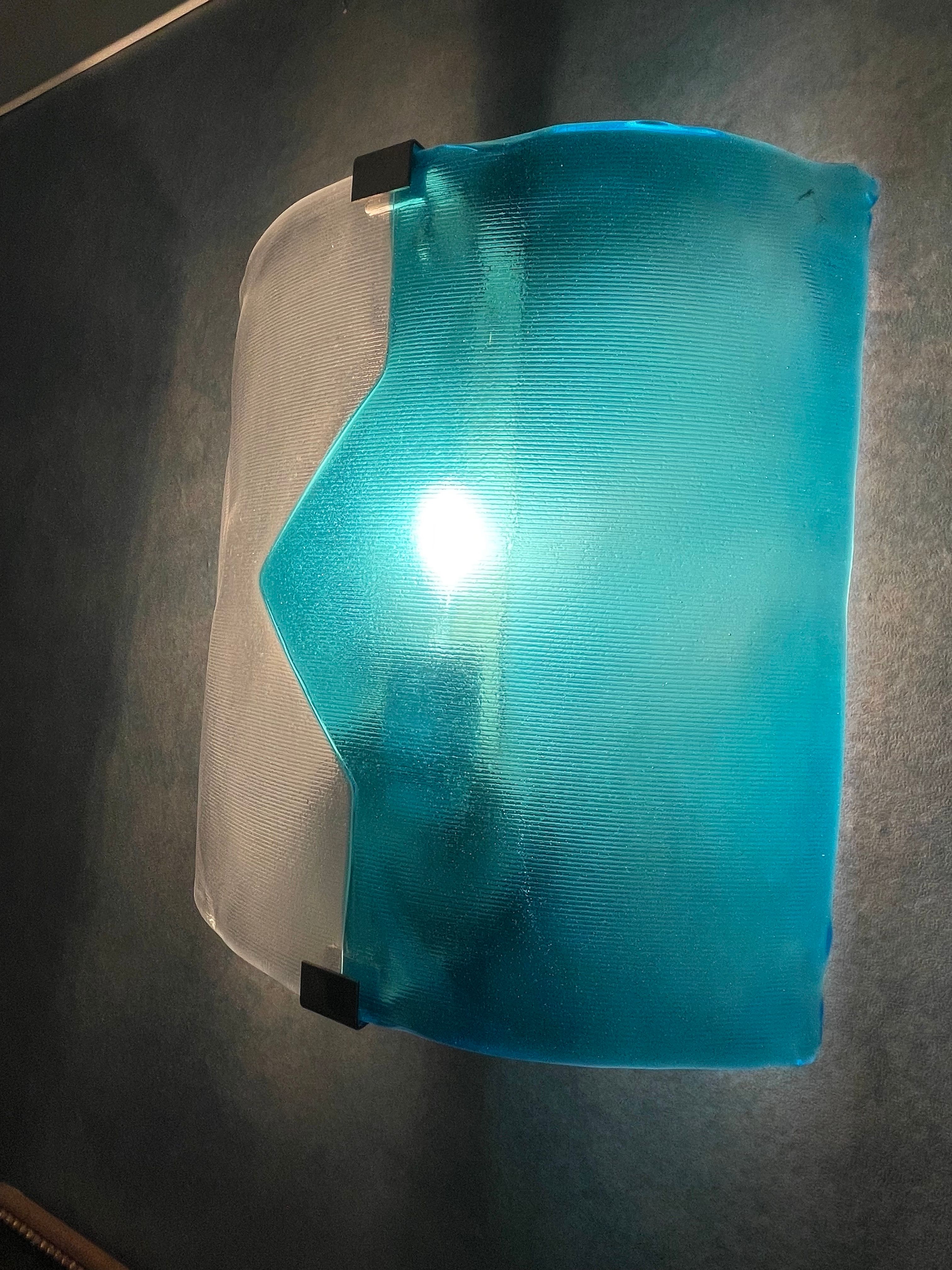 Applique Quadro in vetro di Murano azzurro (anni '80) Front