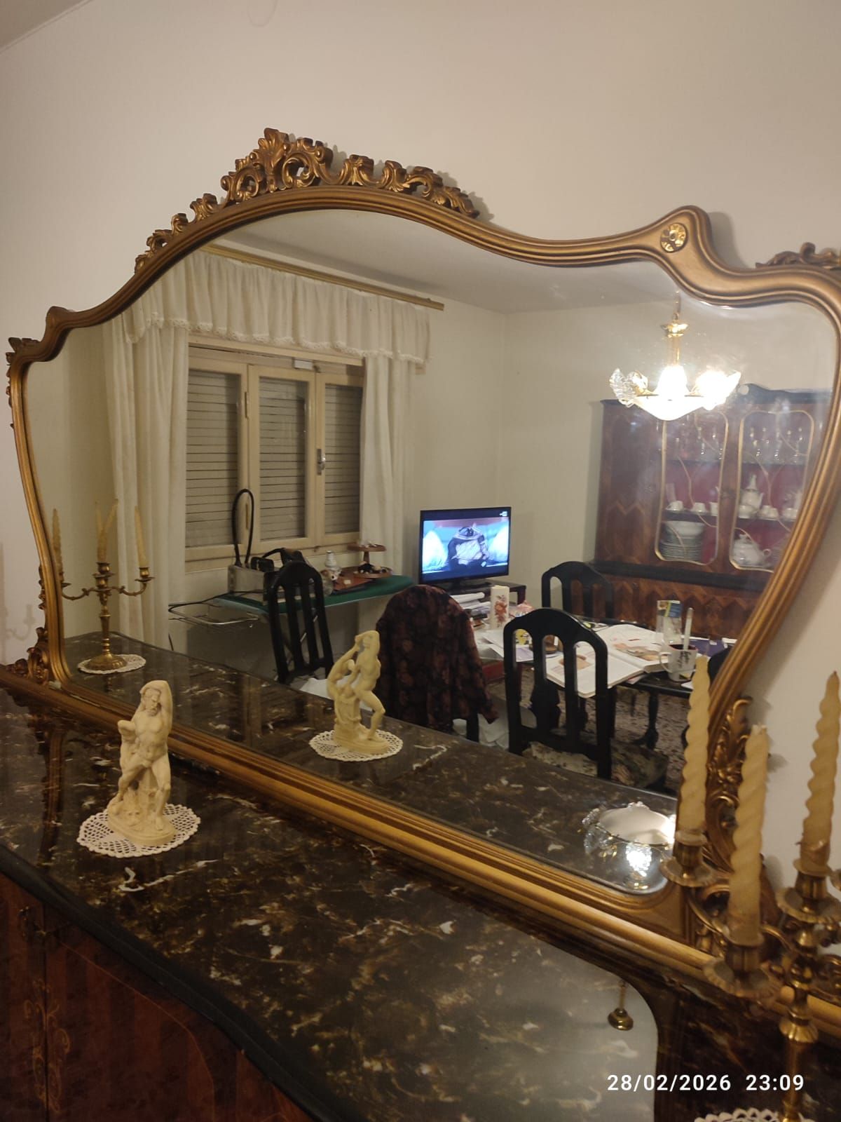 Sideboard with wooden mirror (1960s) Side