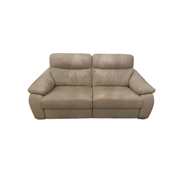 Leather sofa with extendable legrest, Rosini Divani image