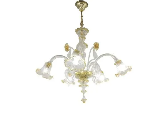 Gold glass chandelier (5 lights), Masi image