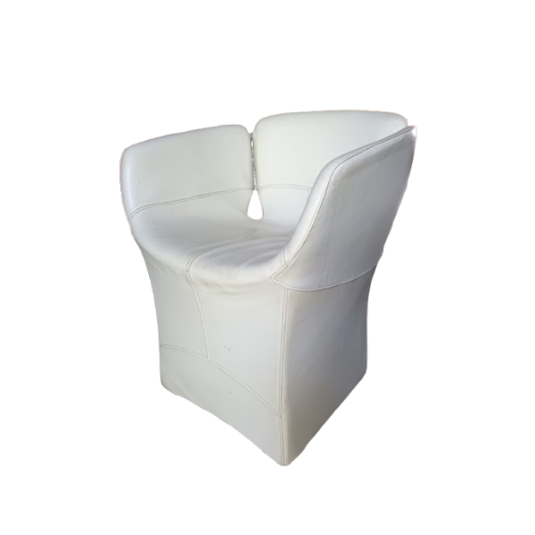 Bloomy armchair in white leather, Moroso image