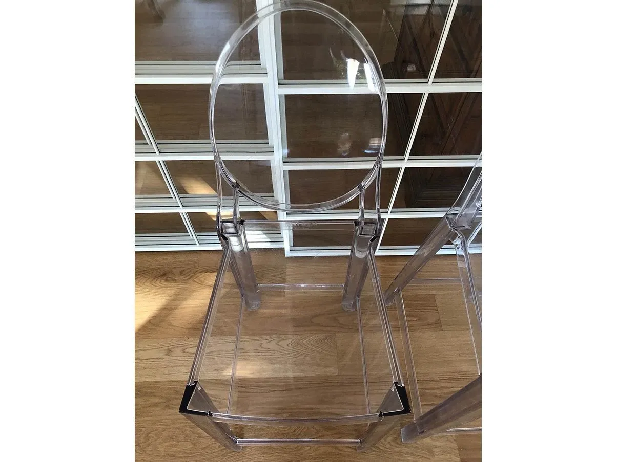 Set of 2 stools One More polycarbonate (transparent), Kartell 1