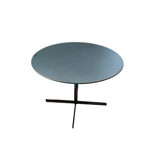 Bob D60 round coffee table in leather (blue), Poltrona Frau image