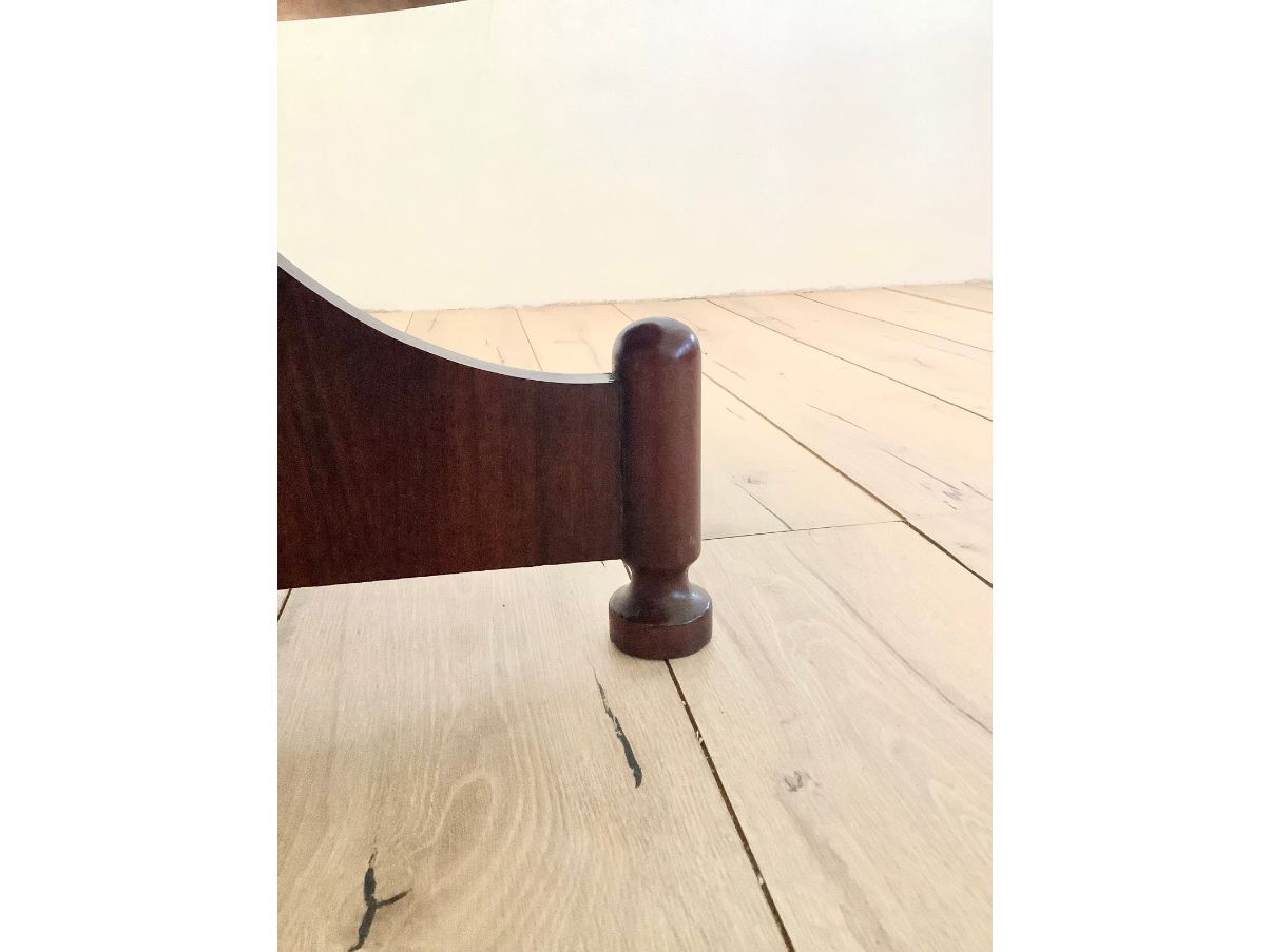 70er Rosenholz runder Couchtisch Defects