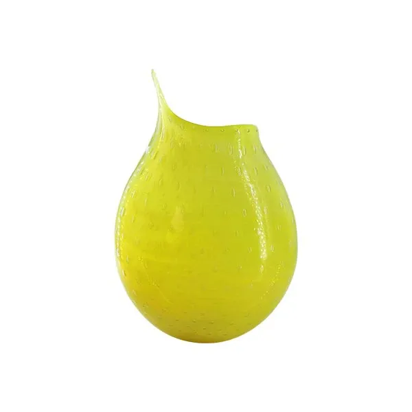 Murano glass vase with submerged bubbles (yellow) image