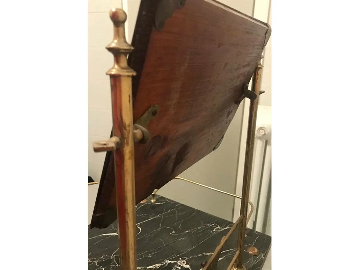 Vintage dressing table with mirror in brass and black marble ( &#39;900) 3