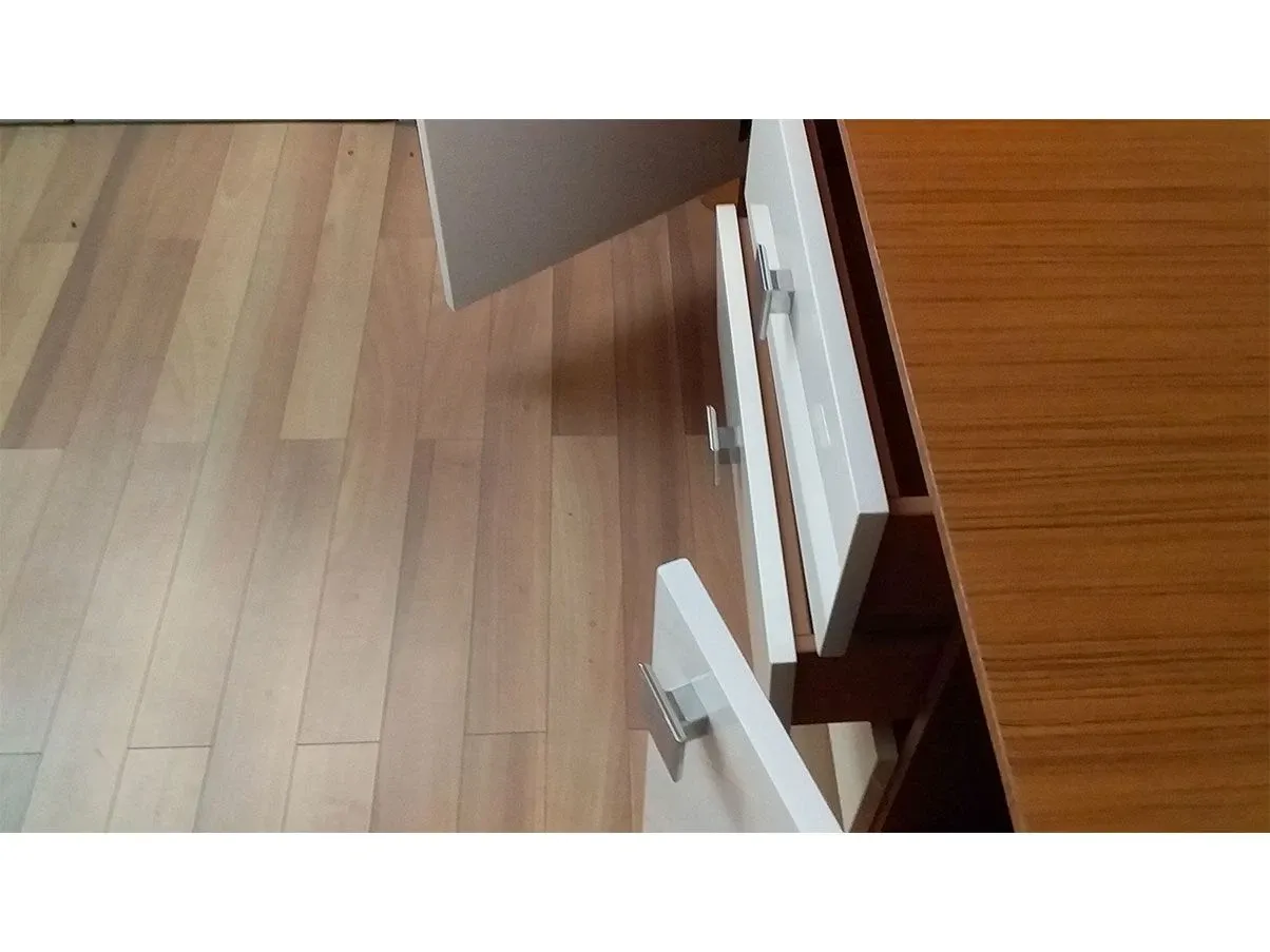 Madia Praha con 2 ante e 3 cassetti legno teak, Teknodesign 