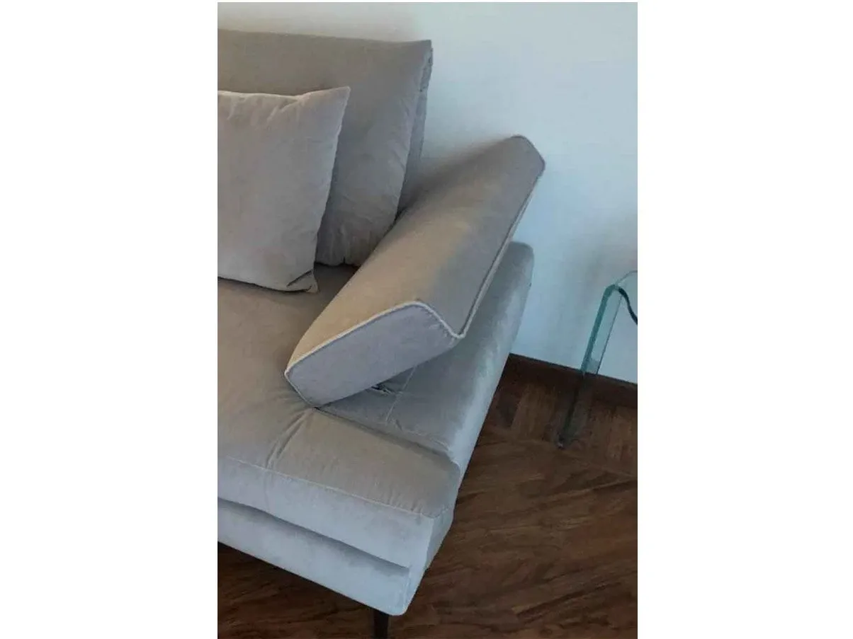 Landa 2-seater sofa in fabric (grey) 