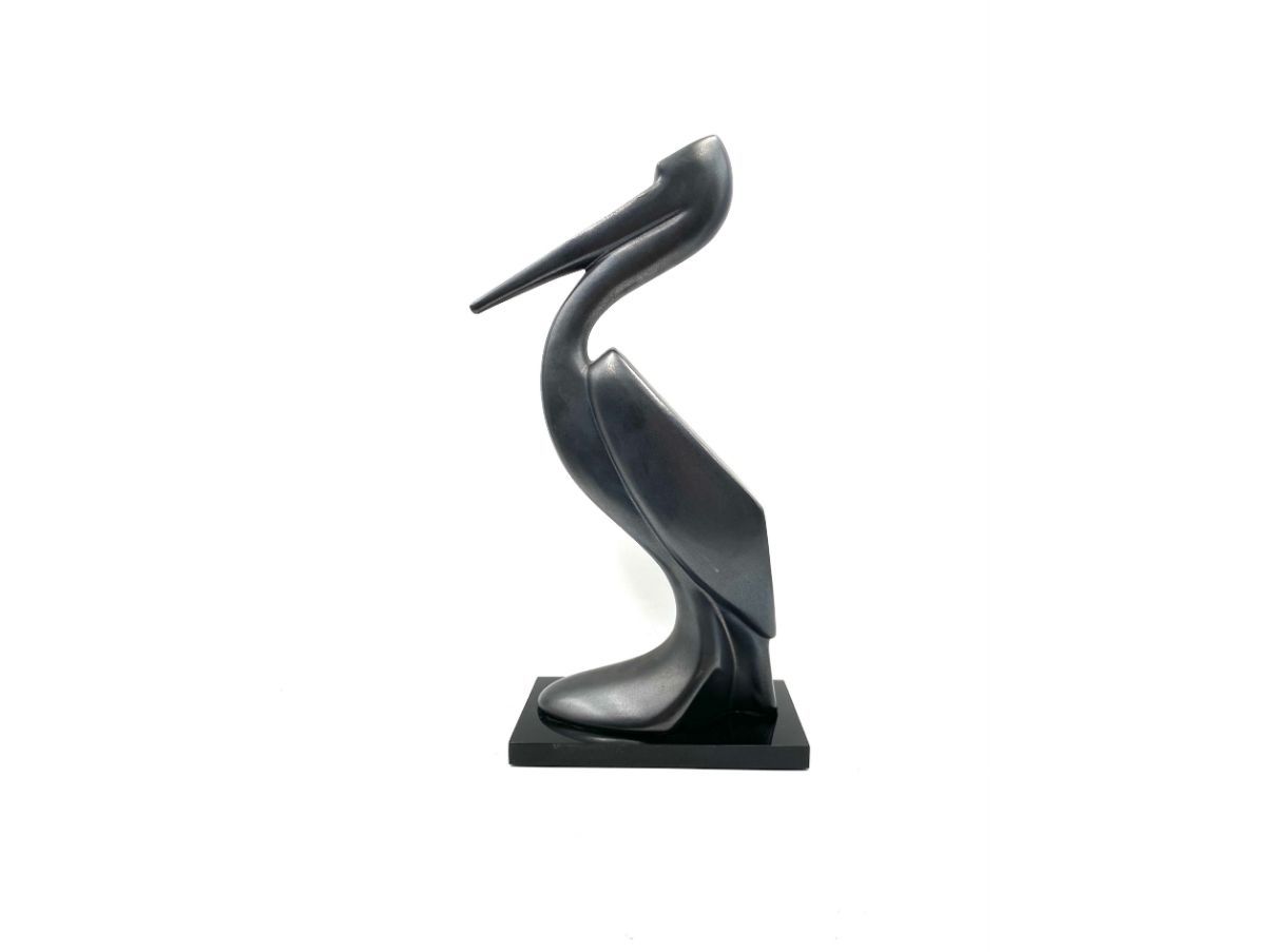 Vintage ceramic and wood Pellicano sculpture (1970s) Brand
