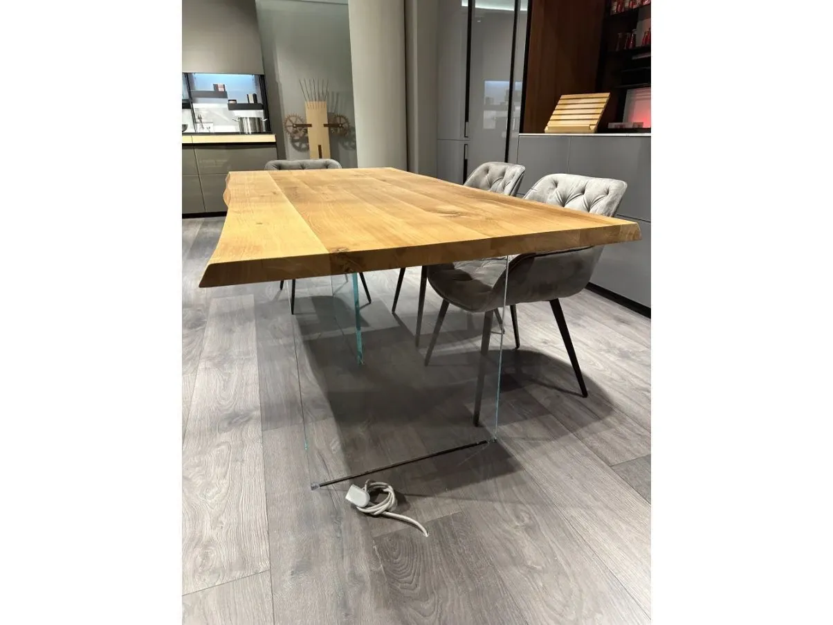 Rectangular table in wood and crystal, La Forma 5