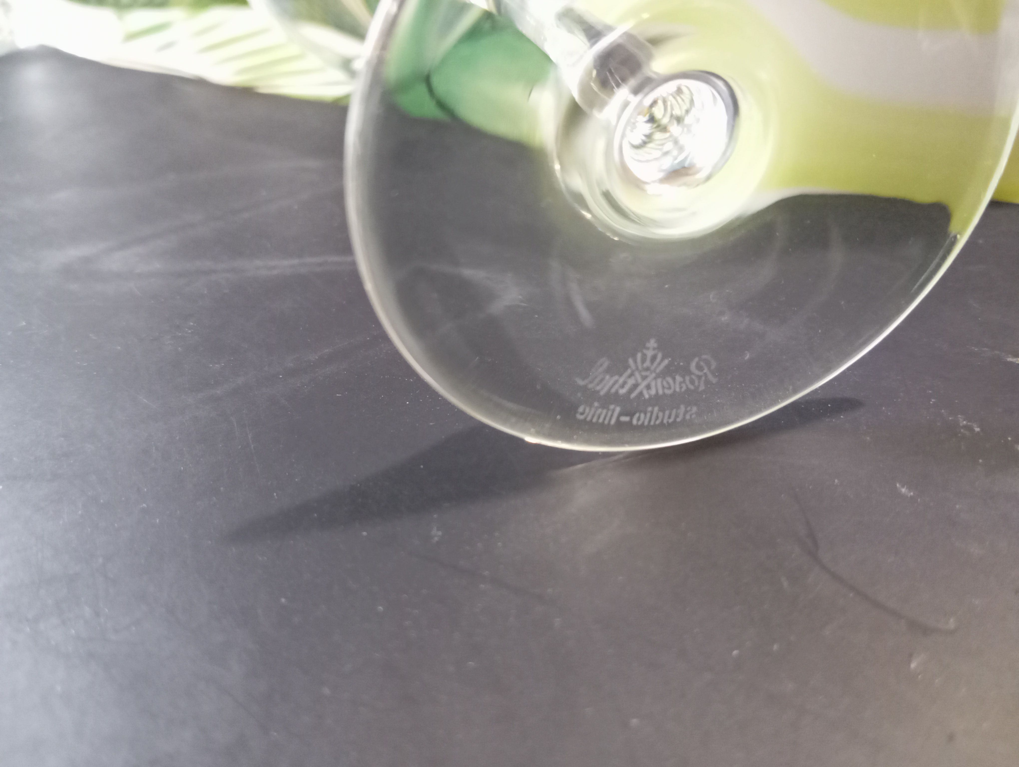 Set Di 6 Calici In Vetro Vintage Verde 350ml: Eleganza Floreale Per La Tua Tavola!