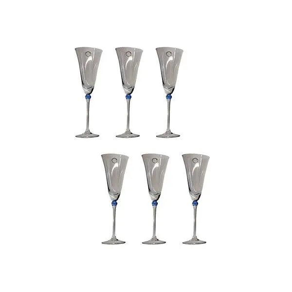 Set of 6 flutes in Murano glass, Nason&amp;C. 