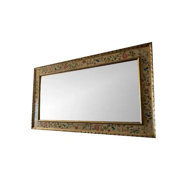 Specchio con cornice in oro antico con dipinto, Grifoni 4