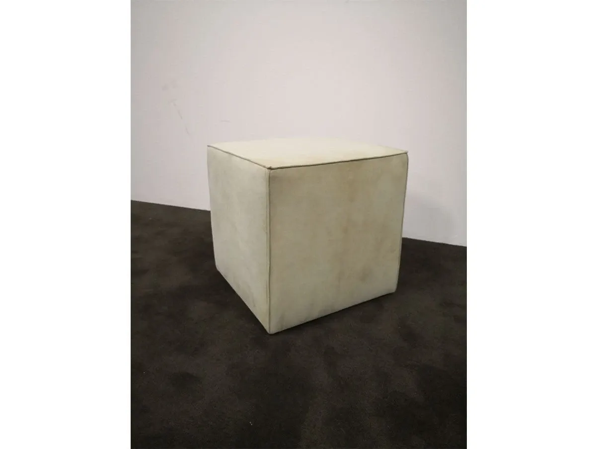 XS Sable' pouf in suede leather (beige), Ivano Redaelli 8