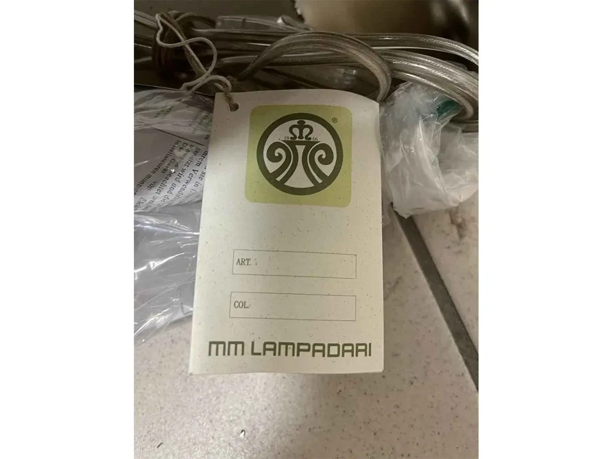 Lampada da terra in foglia argento e oro 