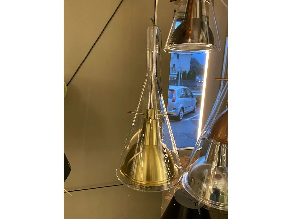 Flûte pendant lamp aluminum (brass), FontanaArte 2