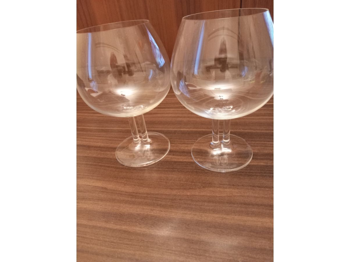 Pair of crystal cognac glasses, Rosenthal Brand