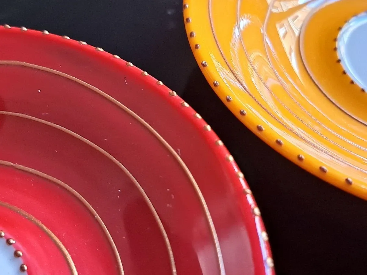 Set 2 tazzine da caffè con piattini e cucchiaini, Limoges 7