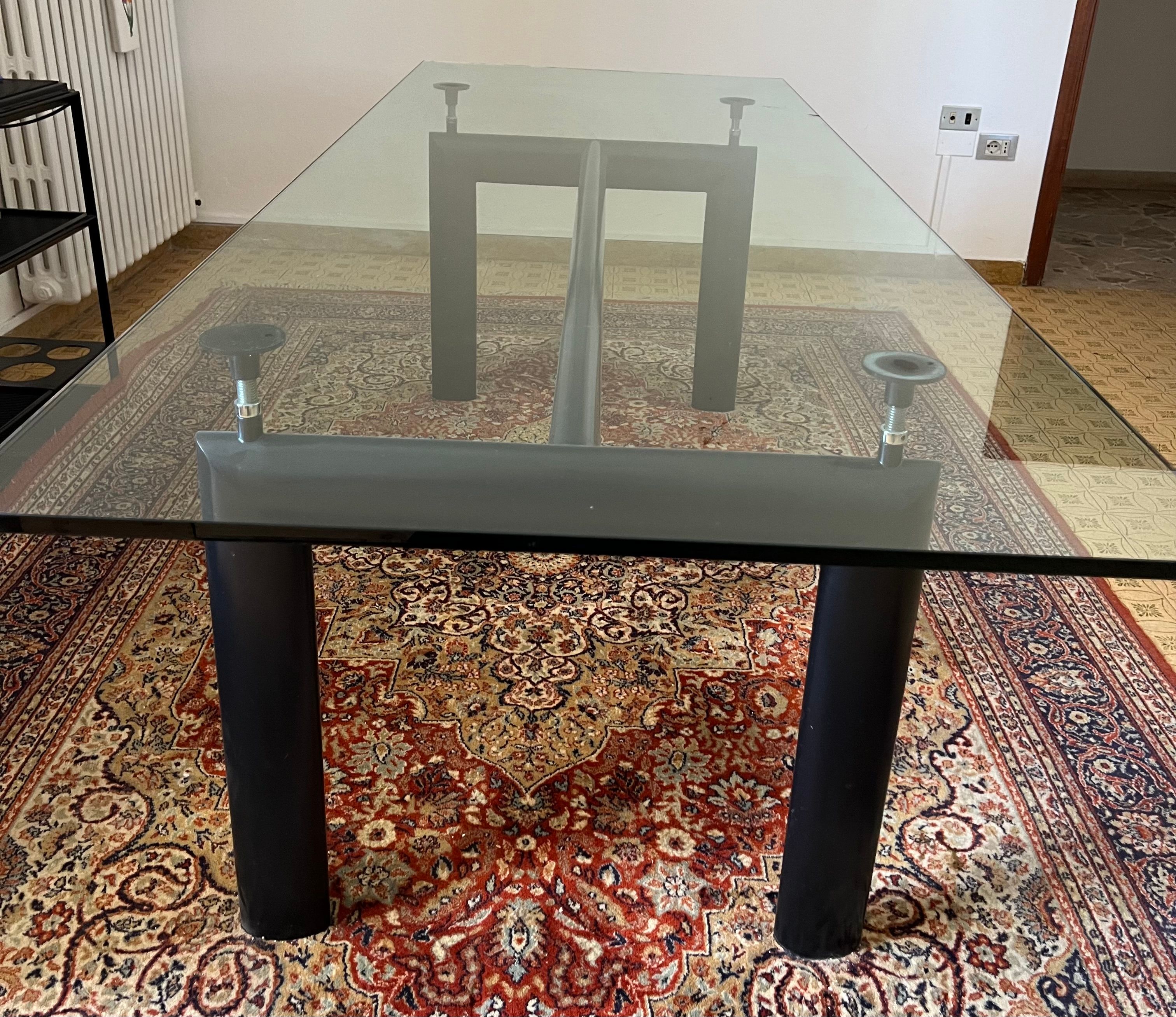 Le Corbusier LC6 Rectangular Glass Dining Table Main
