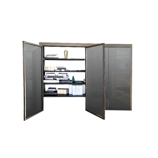 Cover wall wardrobe with 4 doors in reflective glass, Rimadesio image