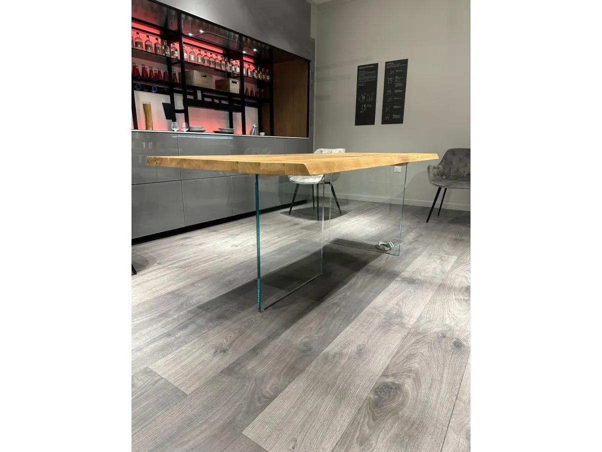 Rectangular table in wood and crystal, La Forma 2