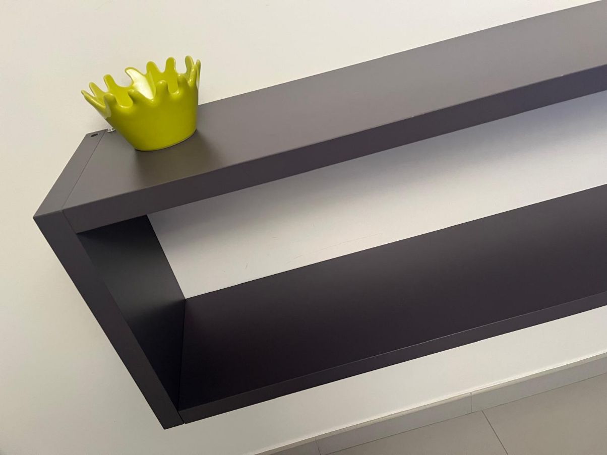 Combined cabinet with bookcase and wooden shelves, Lago Details