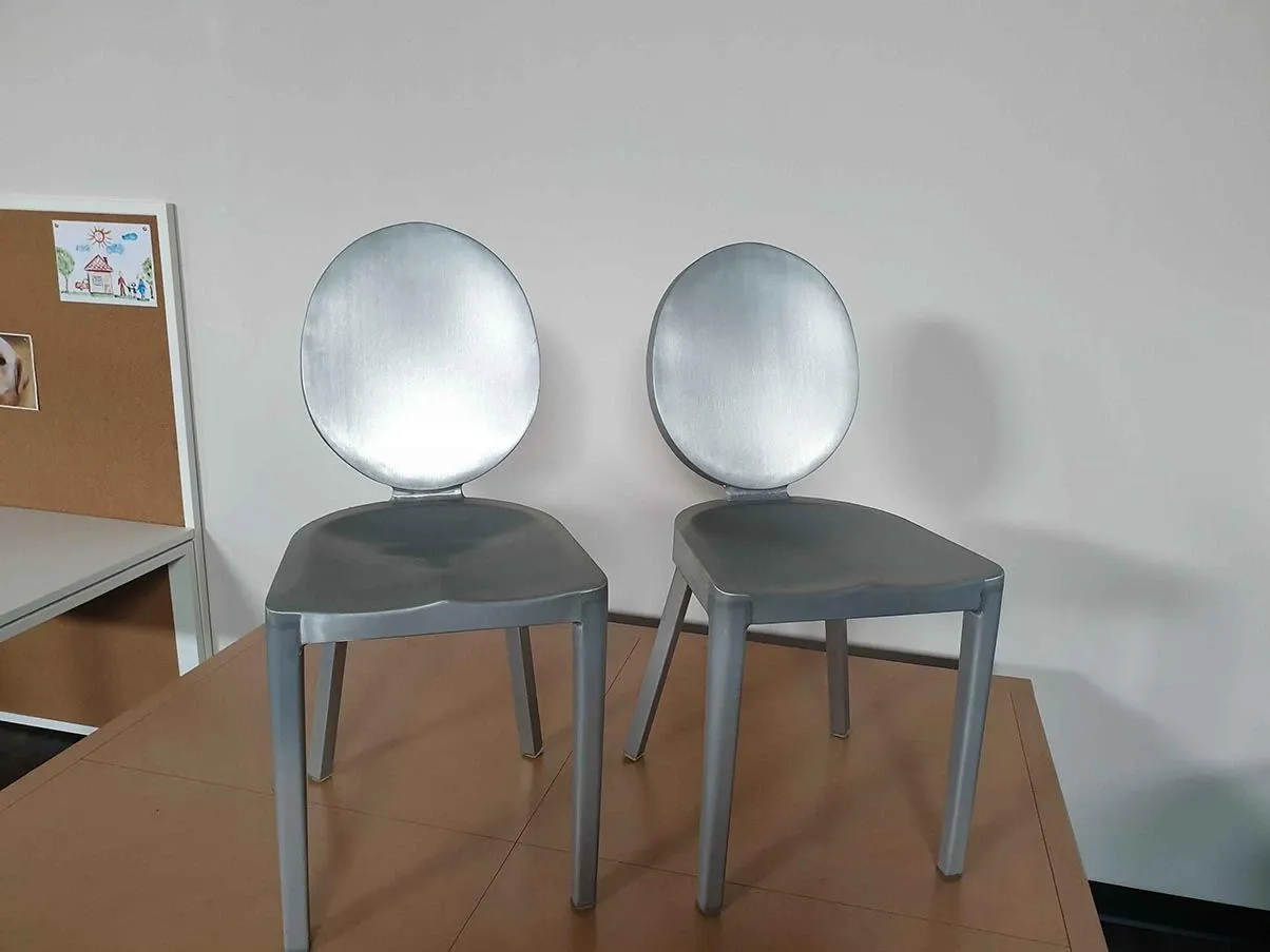 Kong chair by Philippe Starck brushed aluminum, Emeco 3