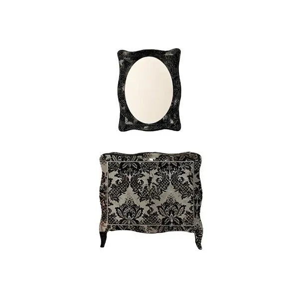 Console and mirror set in leather and swaroski, Manara image