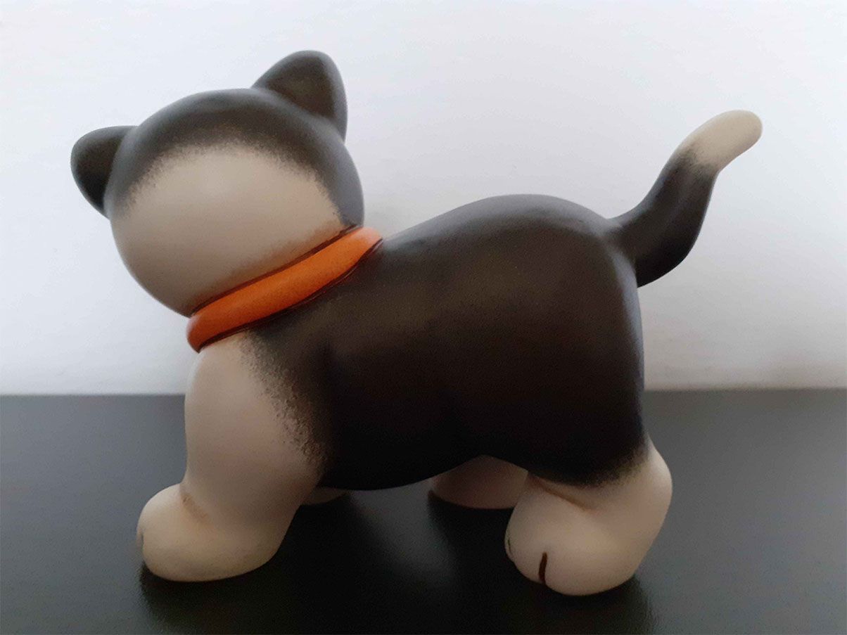 Vintage Thun Bolzano Statuetta Italiana Ceramica Gatto Figgurina