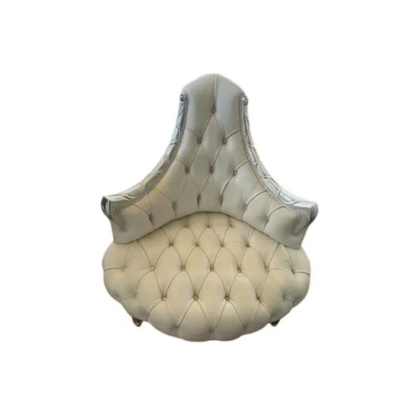 Armchair in white quilted leather, Cappellini image