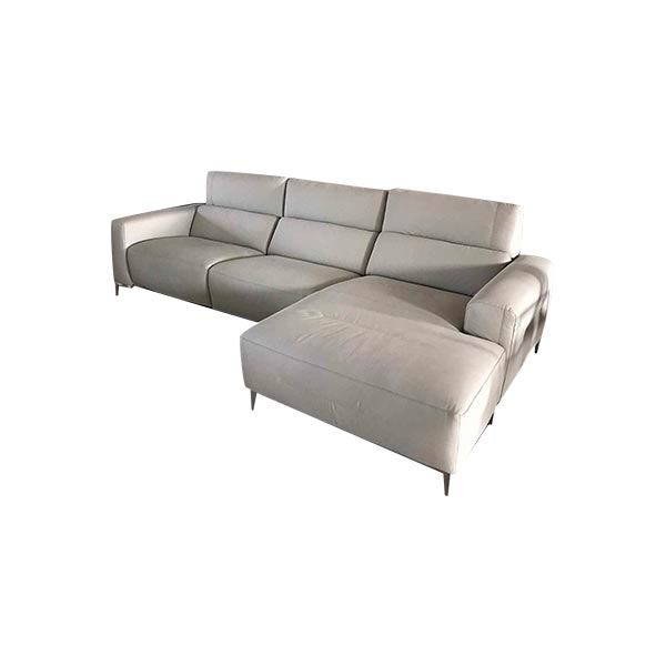 Cloudy 3-seater corner sofa in leather (gray), MD Work image
