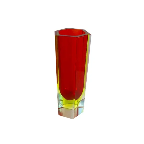 Hexagonal vase in submerged Murano glass image