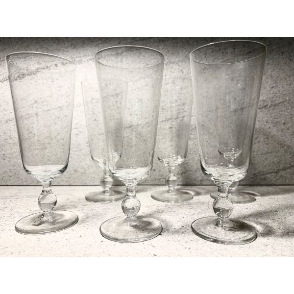 Set of 5 Murano Glass Champagne Flutes (1960s/1970s) image