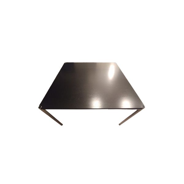 Square table in chromed steel and wood, Usm image