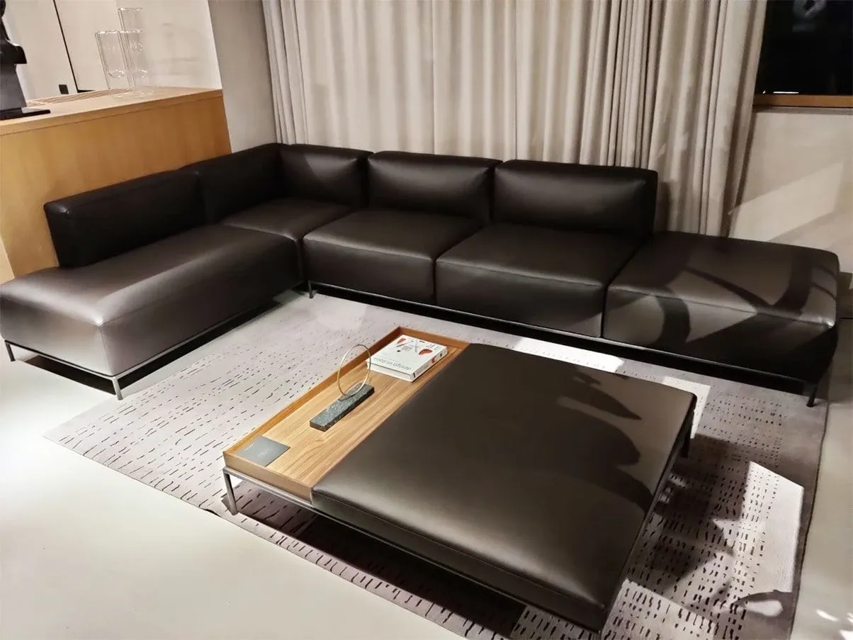 Mex-Hi corner sofa by Lissoni leather (brown) 2