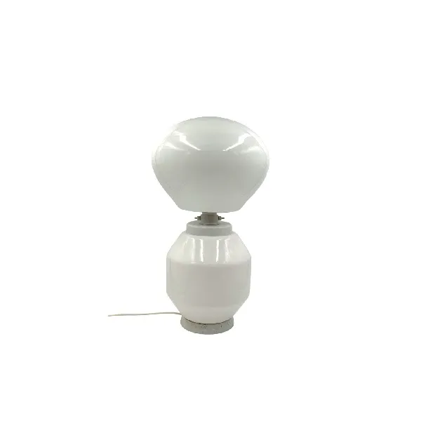 Space Age white glass table lamp (1970s), Faver Italia image